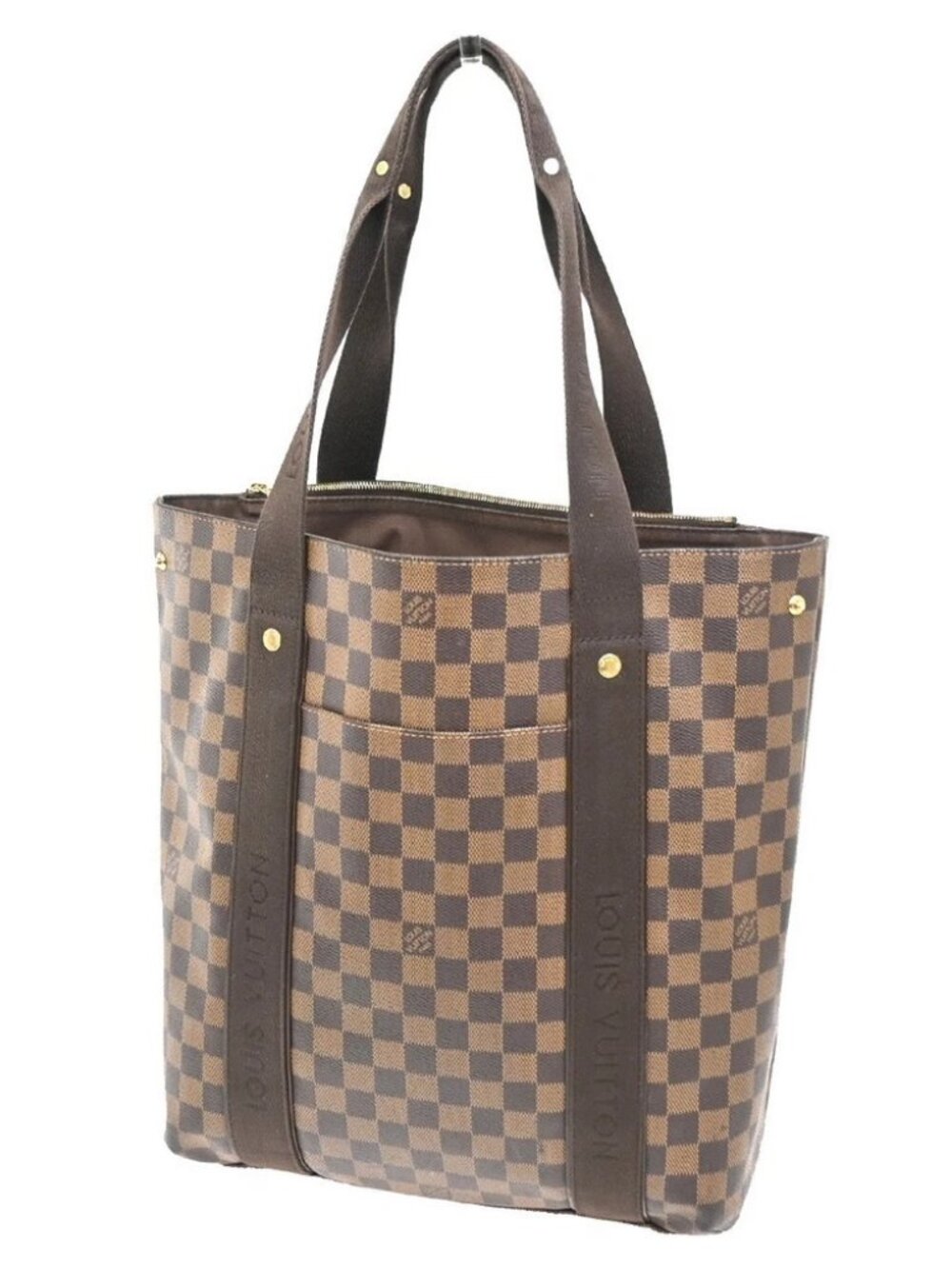 LOUIS VUITTON Cabas Beaubourg Shoulder Bag Damier Ebene Leather